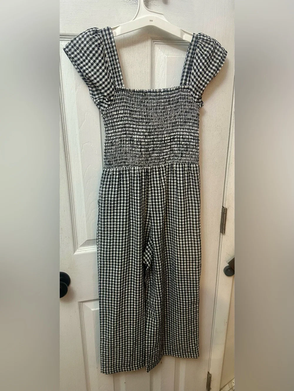 Tucker + Tate Gingham Smocked Wide-Leg Jumpsuit - 10/12